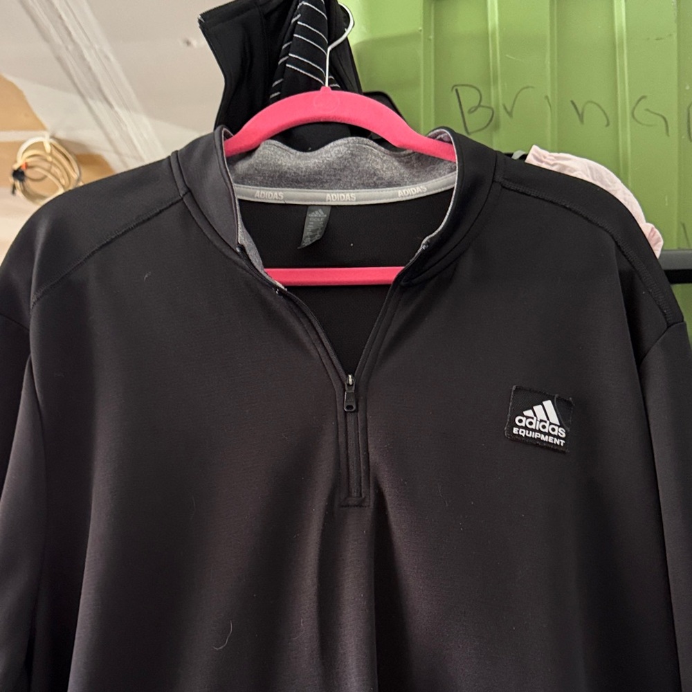 adidas Black Men’s Quarter-Zip Performance Sweater